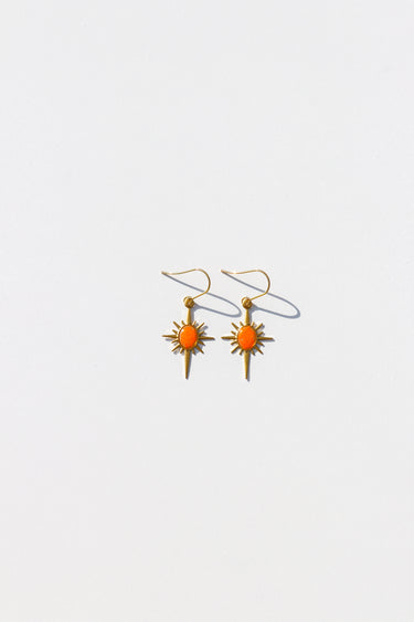 North Star Sunflower Earrings